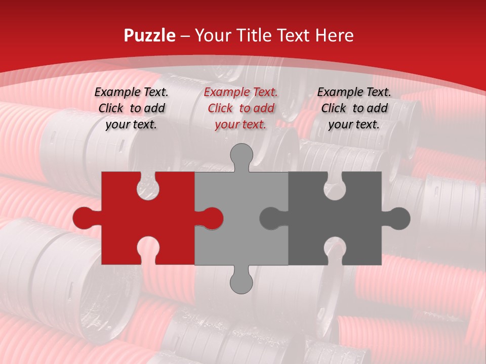 Red Curvilinear Tubes For Construction PowerPoint Template