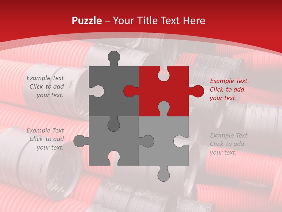 Red Curvilinear Tubes For Construction PowerPoint Template