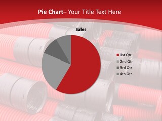 Red Curvilinear Tubes For Construction PowerPoint Template