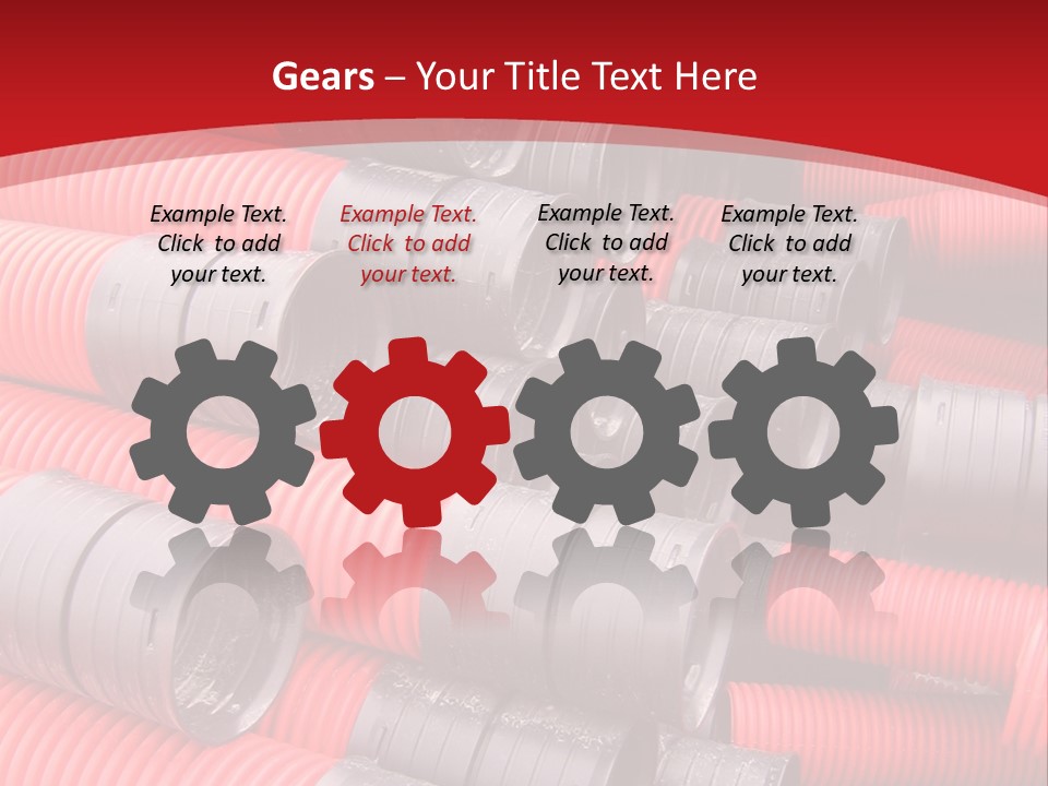 Red Curvilinear Tubes For Construction PowerPoint Template