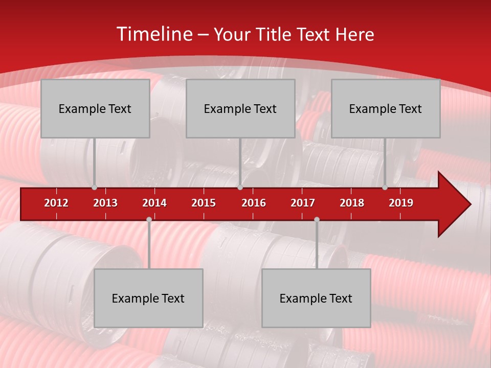 Red Curvilinear Tubes For Construction PowerPoint Template