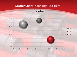 Red Curvilinear Tubes For Construction PowerPoint Template