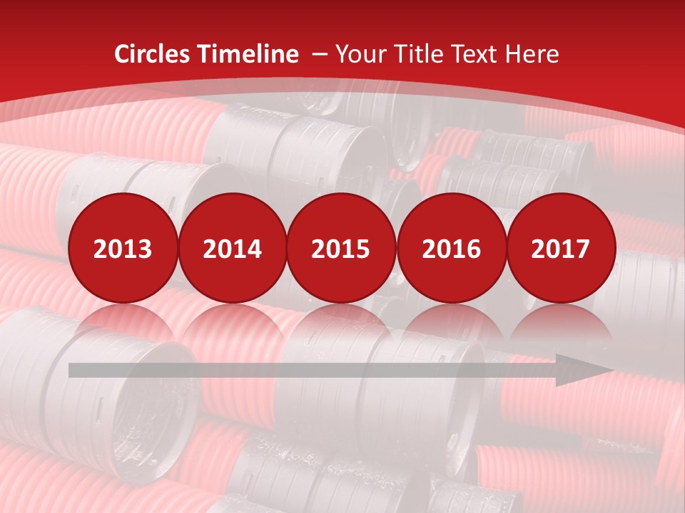Red Curvilinear Tubes For Construction PowerPoint Template