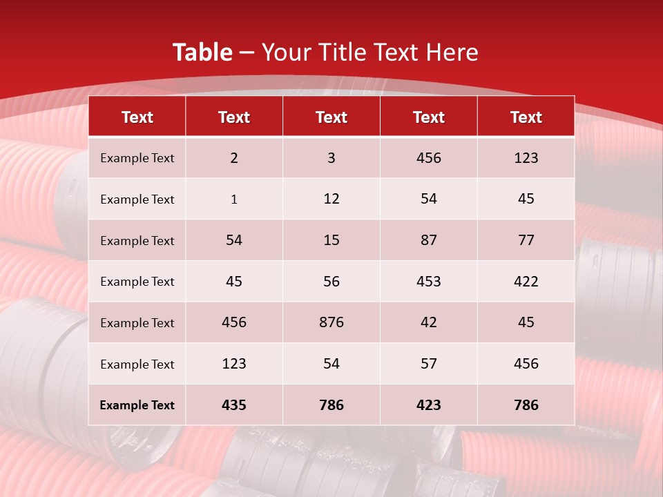 Red Curvilinear Tubes For Construction PowerPoint Template