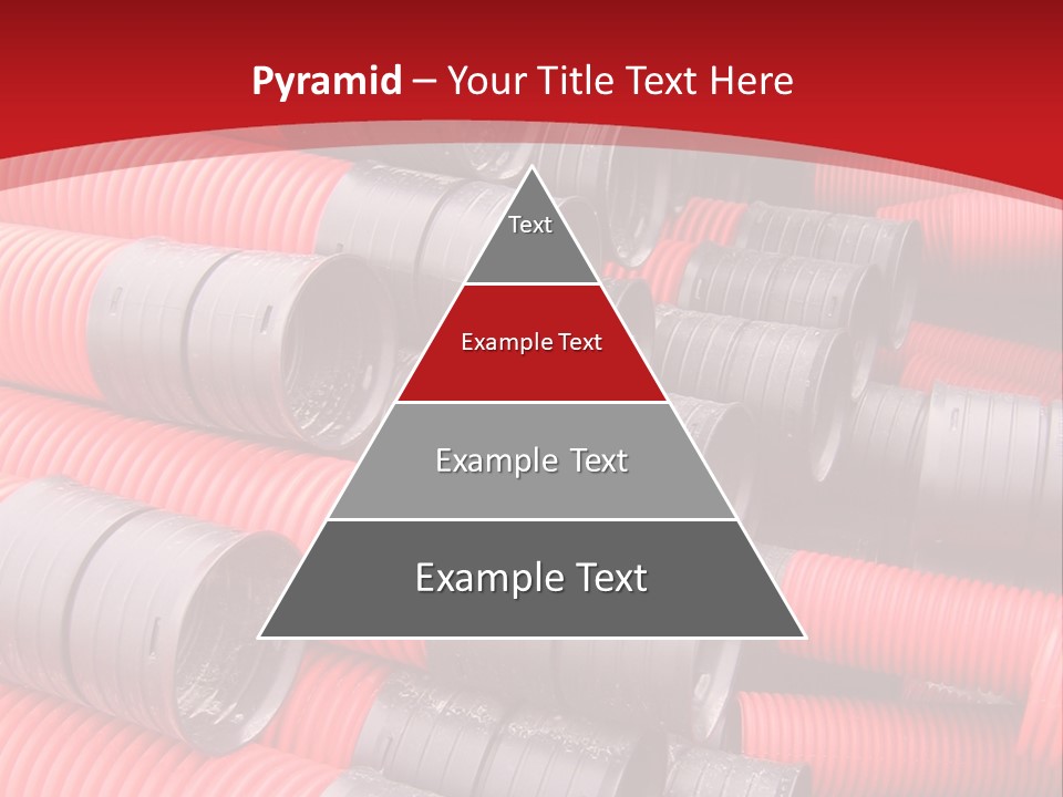 Red Curvilinear Tubes For Construction PowerPoint Template