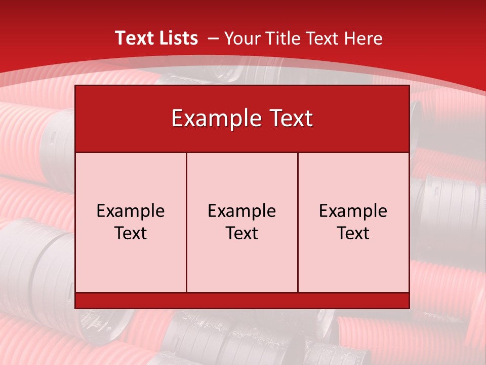Red Curvilinear Tubes For Construction PowerPoint Template