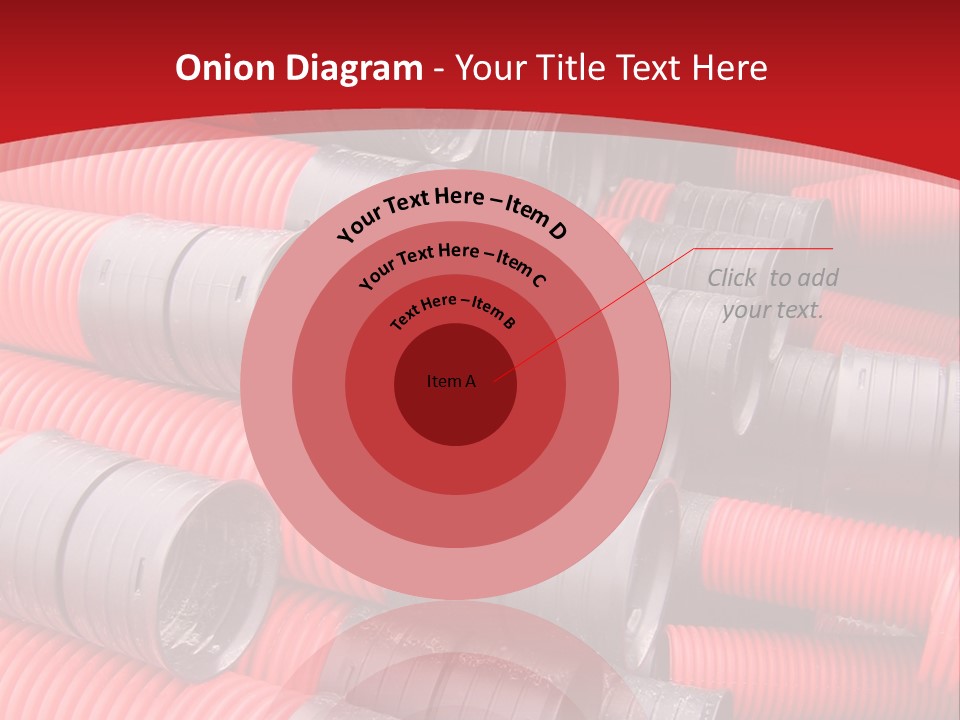 Red Curvilinear Tubes For Construction PowerPoint Template