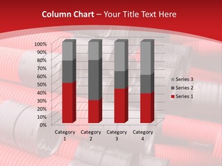 Red Curvilinear Tubes For Construction PowerPoint Template