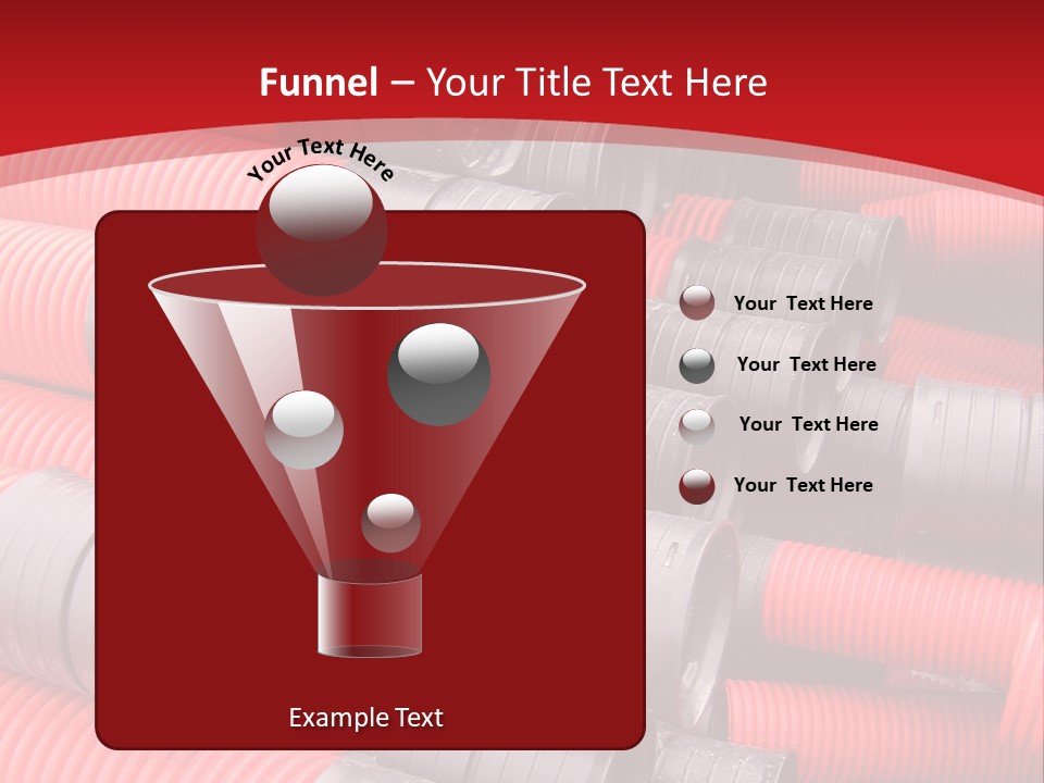 Red Curvilinear Tubes For Construction PowerPoint Template