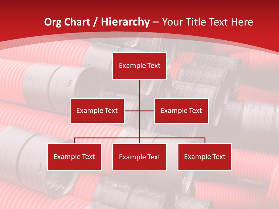 Red Curvilinear Tubes For Construction PowerPoint Template