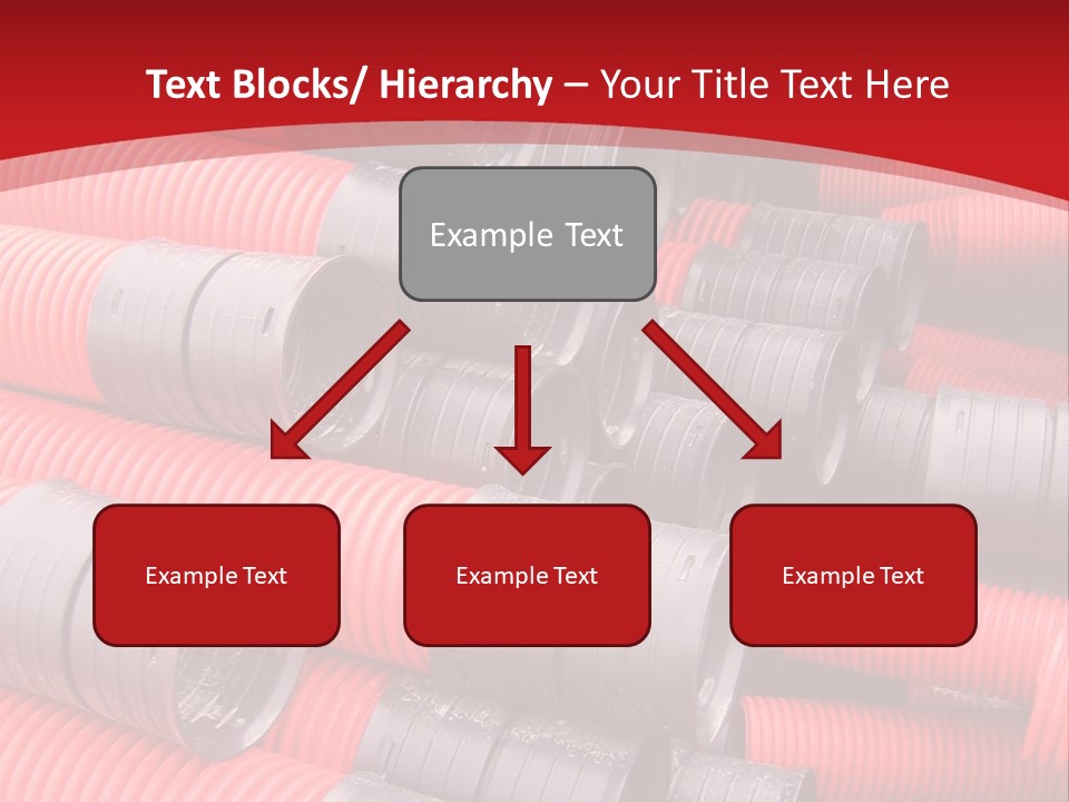 Red Curvilinear Tubes For Construction PowerPoint Template