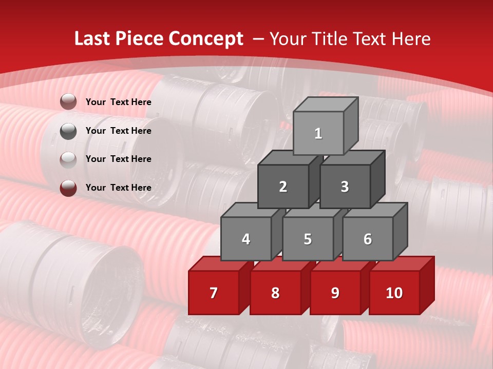 Red Curvilinear Tubes For Construction PowerPoint Template