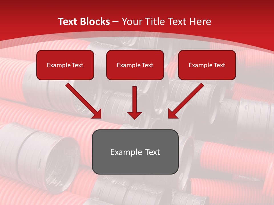 Red Curvilinear Tubes For Construction PowerPoint Template