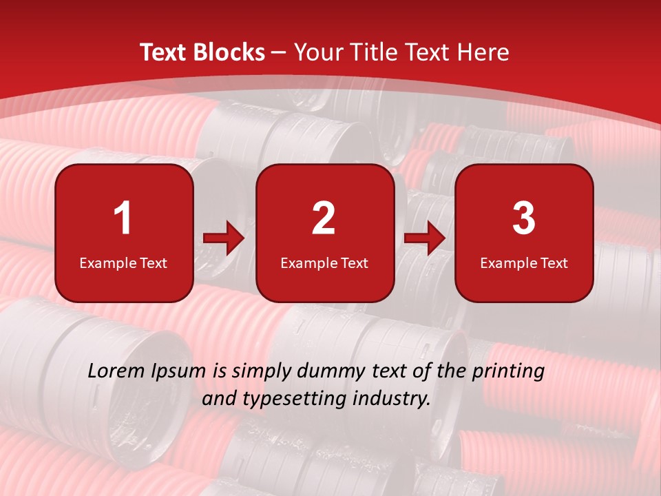 Red Curvilinear Tubes For Construction PowerPoint Template