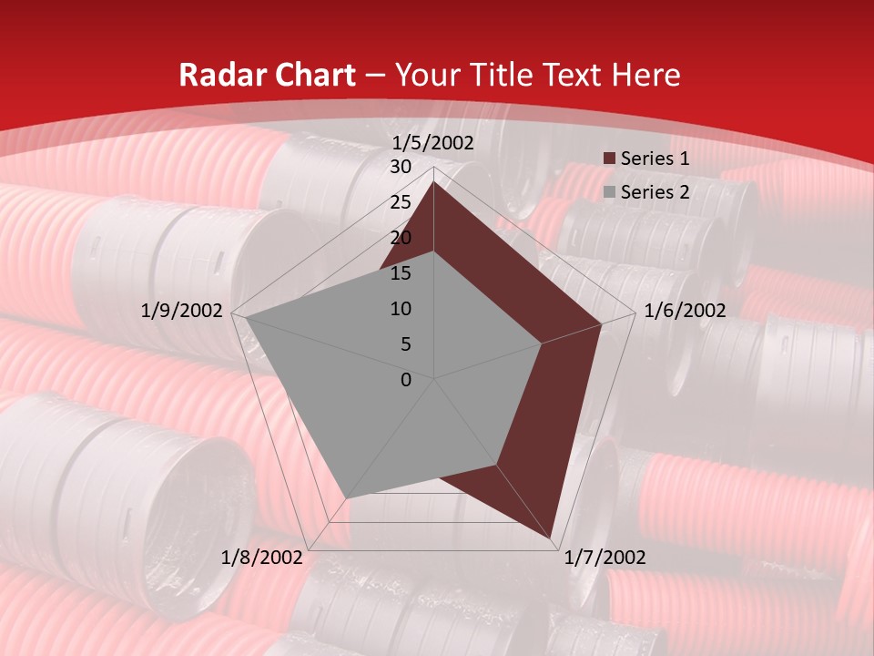 Red Curvilinear Tubes For Construction PowerPoint Template