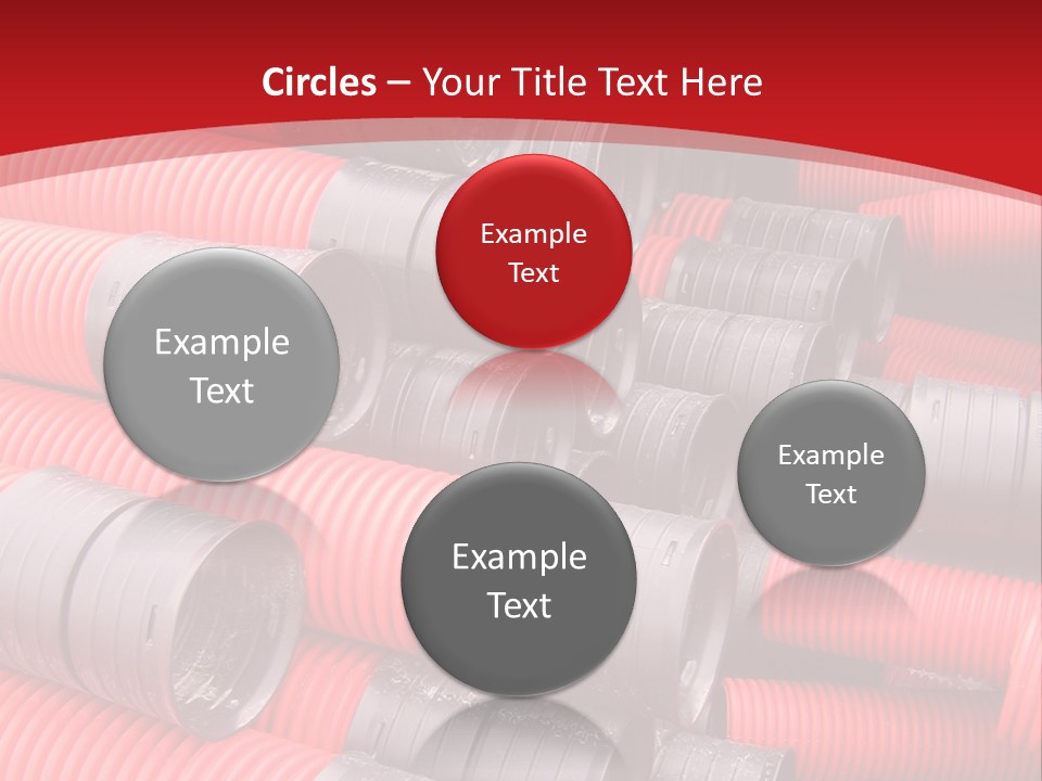 Red Curvilinear Tubes For Construction PowerPoint Template