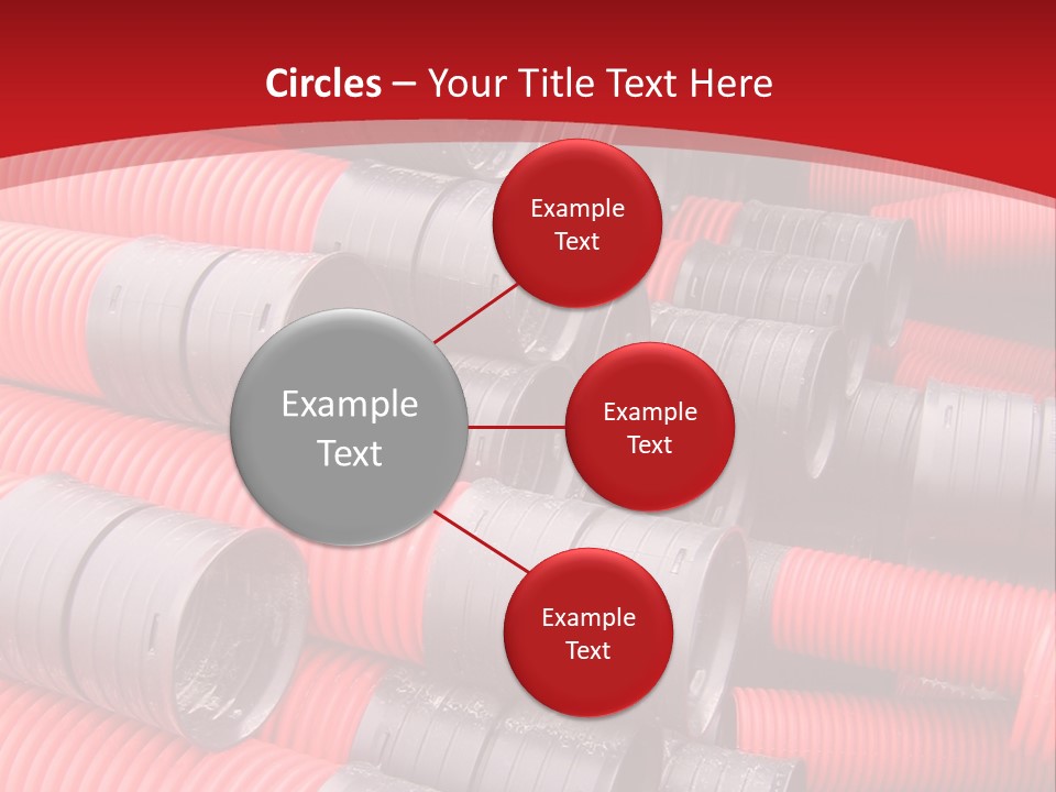 Red Curvilinear Tubes For Construction PowerPoint Template