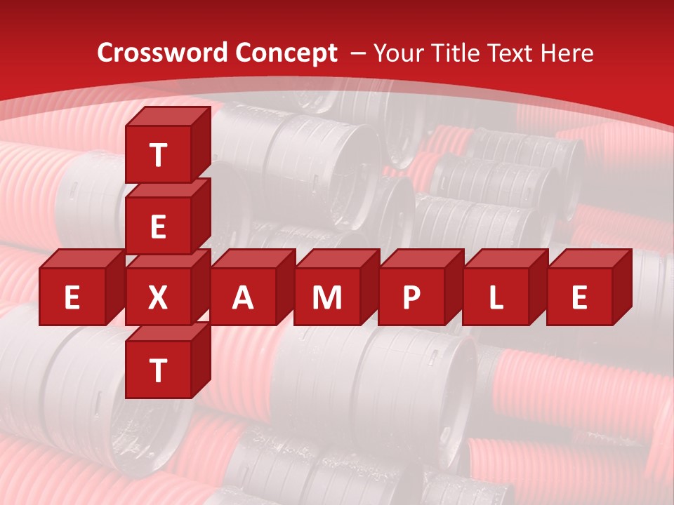 Red Curvilinear Tubes For Construction PowerPoint Template