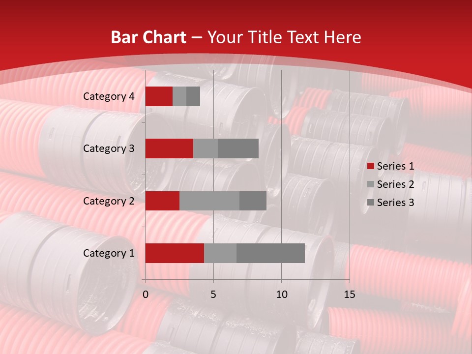 Red Curvilinear Tubes For Construction PowerPoint Template