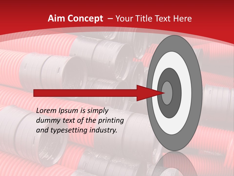 Red Curvilinear Tubes For Construction PowerPoint Template