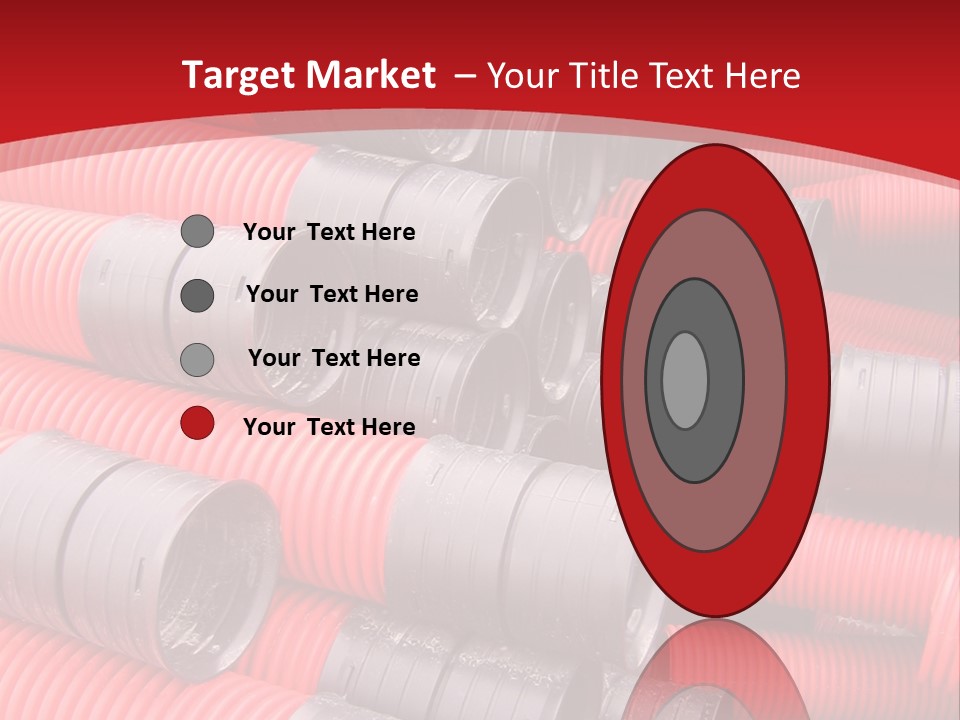 Red Curvilinear Tubes For Construction PowerPoint Template