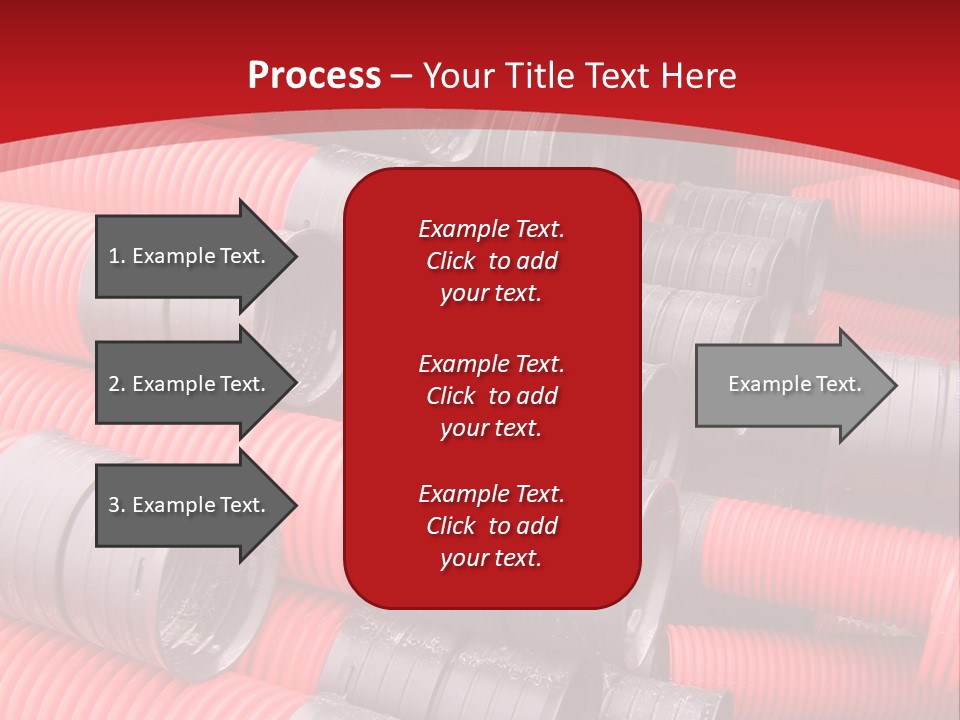 Red Curvilinear Tubes For Construction PowerPoint Template