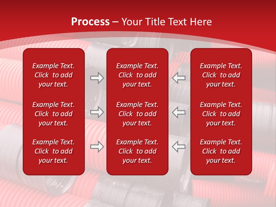 Red Curvilinear Tubes For Construction PowerPoint Template