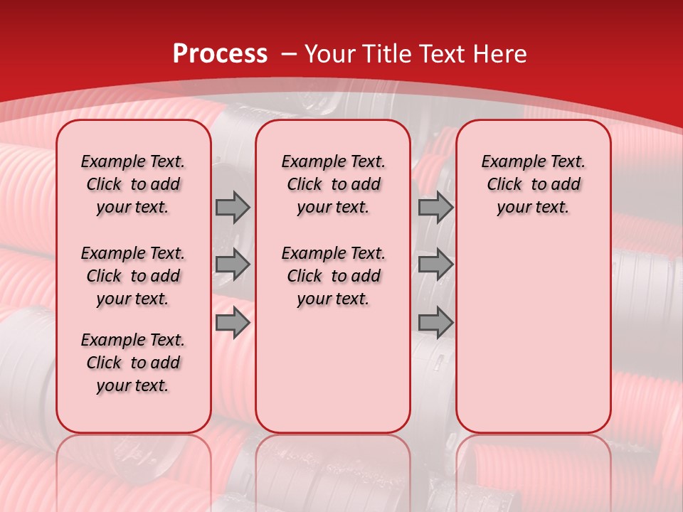 Red Curvilinear Tubes For Construction PowerPoint Template