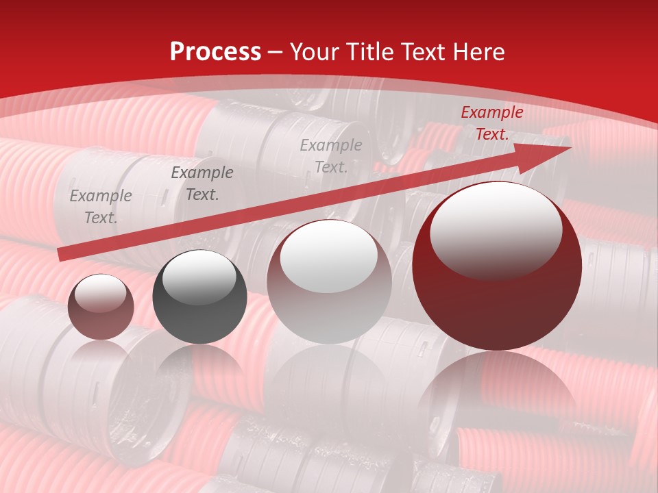 Red Curvilinear Tubes For Construction PowerPoint Template