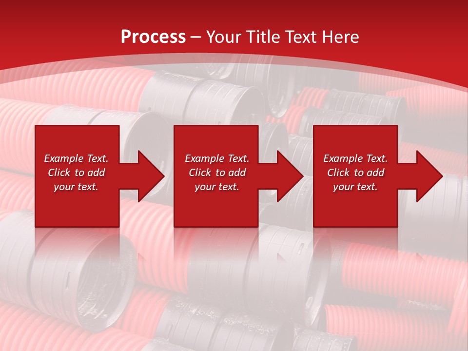 Red Curvilinear Tubes For Construction PowerPoint Template