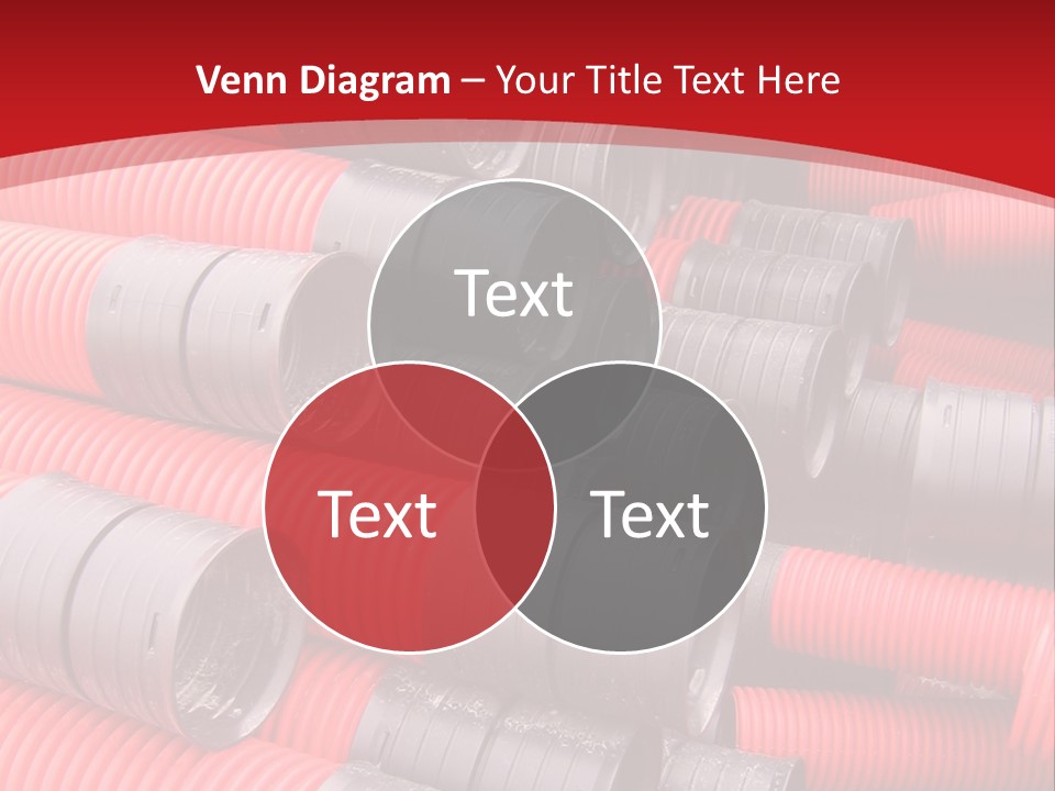 Red Curvilinear Tubes For Construction PowerPoint Template