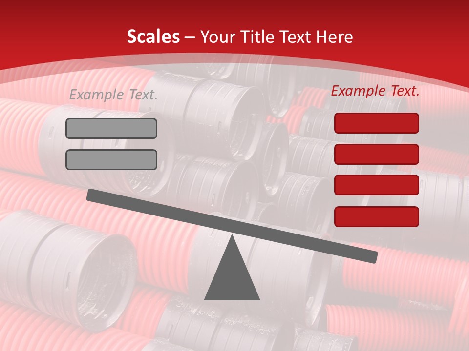 Red Curvilinear Tubes For Construction PowerPoint Template