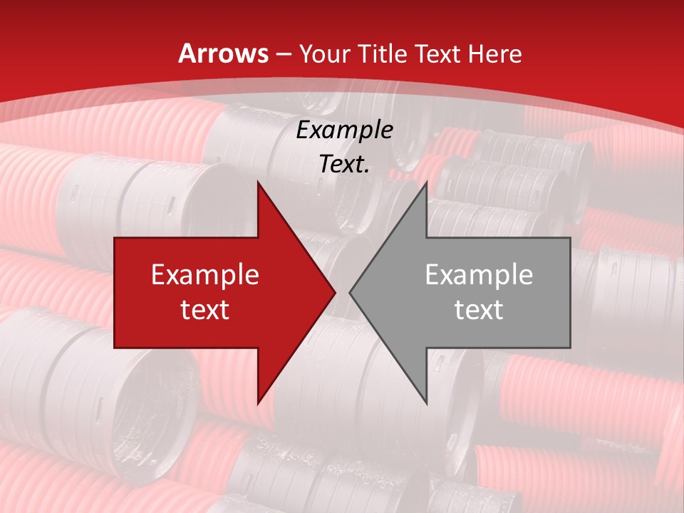 Red Curvilinear Tubes For Construction PowerPoint Template