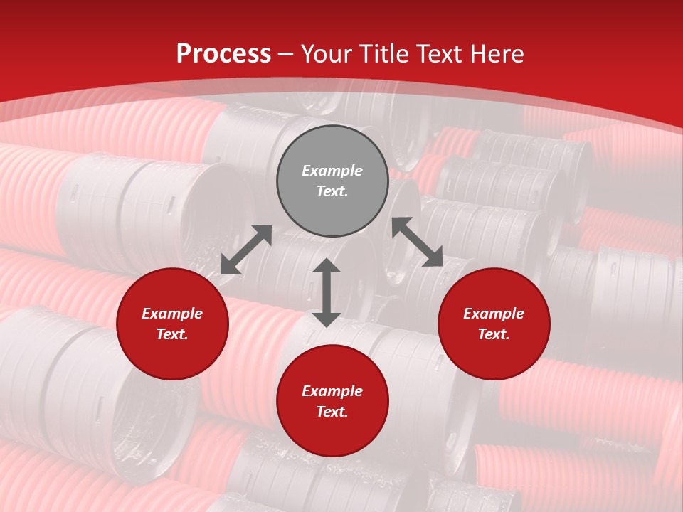 Red Curvilinear Tubes For Construction PowerPoint Template