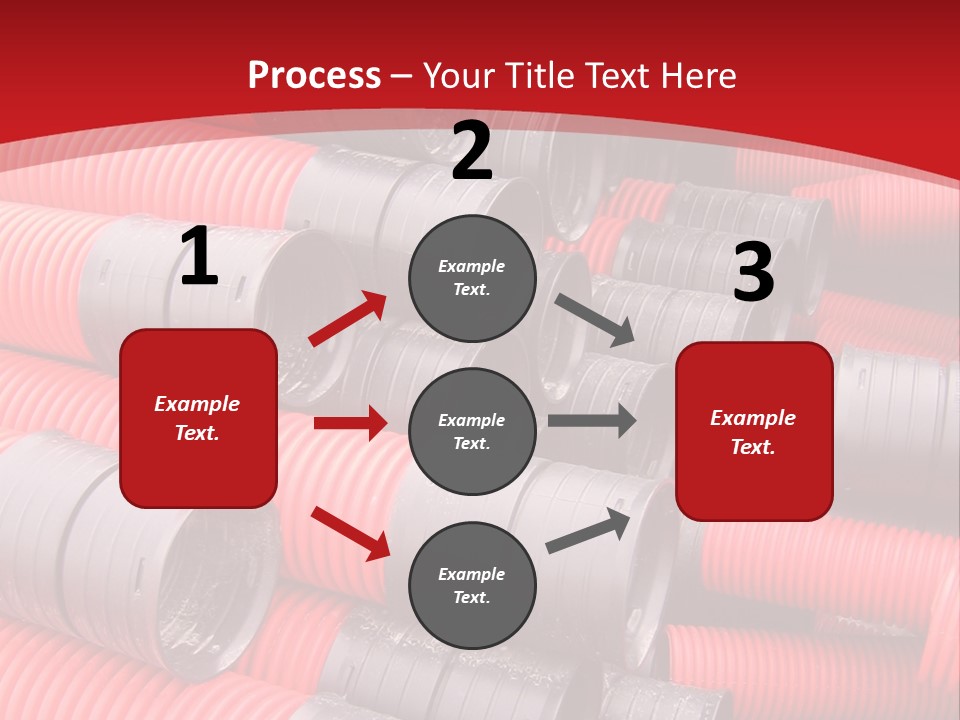 Red Curvilinear Tubes For Construction PowerPoint Template