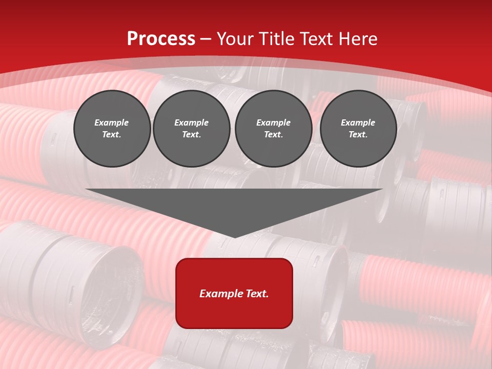 Red Curvilinear Tubes For Construction PowerPoint Template