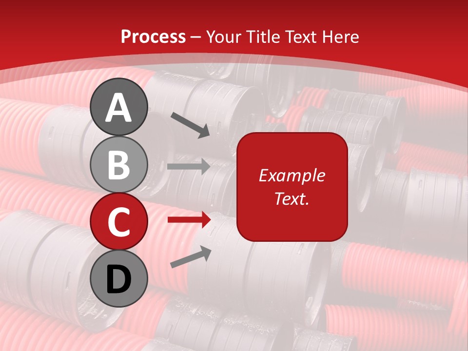 Red Curvilinear Tubes For Construction PowerPoint Template