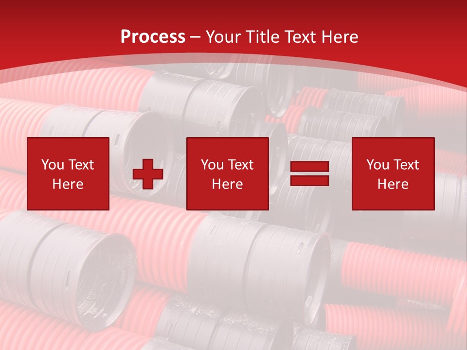 Red Curvilinear Tubes For Construction PowerPoint Template