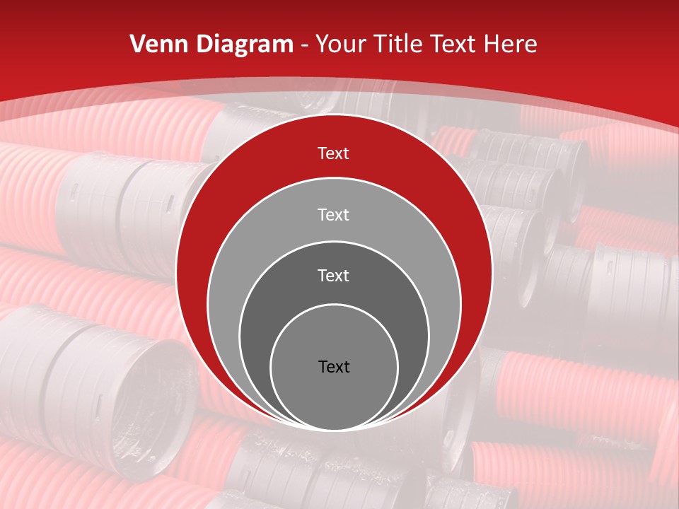 Red Curvilinear Tubes For Construction PowerPoint Template