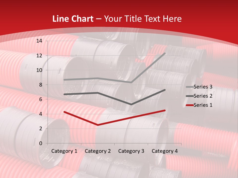Red Curvilinear Tubes For Construction PowerPoint Template