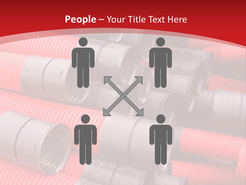 Red Curvilinear Tubes For Construction PowerPoint Template