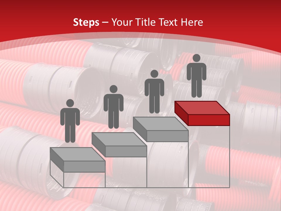 Red Curvilinear Tubes For Construction PowerPoint Template