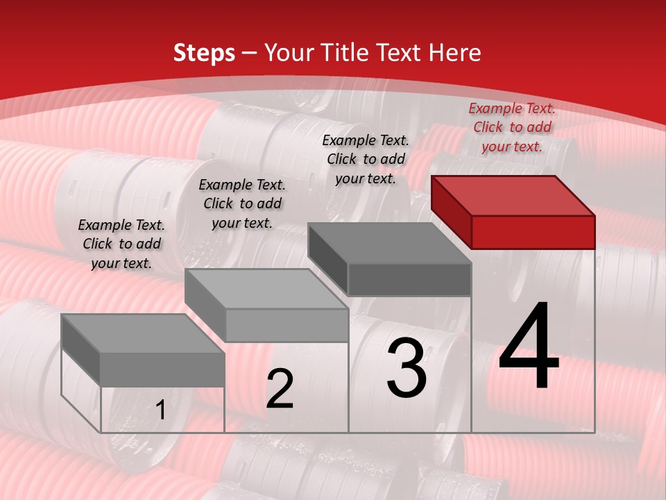 Red Curvilinear Tubes For Construction PowerPoint Template