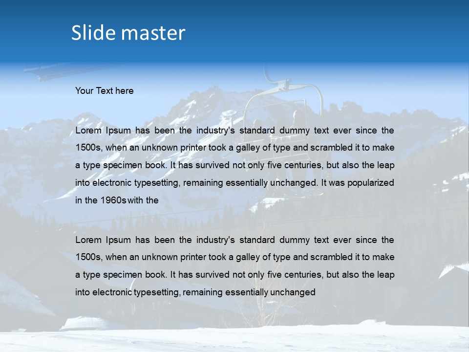 A Group Of People Riding A Ski Lift Over A Snow Covered Mountain PowerPoint Template