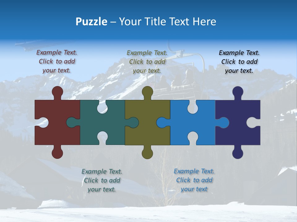 A Group Of People Riding A Ski Lift Over A Snow Covered Mountain PowerPoint Template
