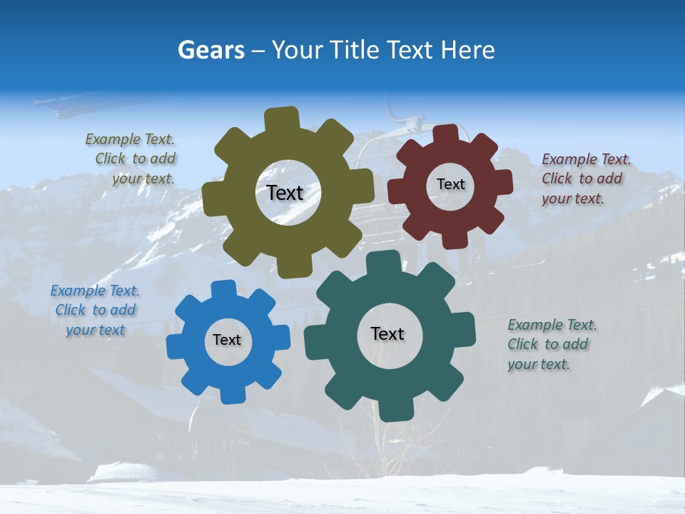 A Group Of People Riding A Ski Lift Over A Snow Covered Mountain PowerPoint Template