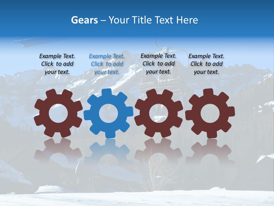 A Group Of People Riding A Ski Lift Over A Snow Covered Mountain PowerPoint Template