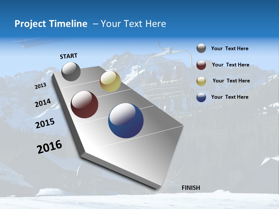 A Group Of People Riding A Ski Lift Over A Snow Covered Mountain PowerPoint Template