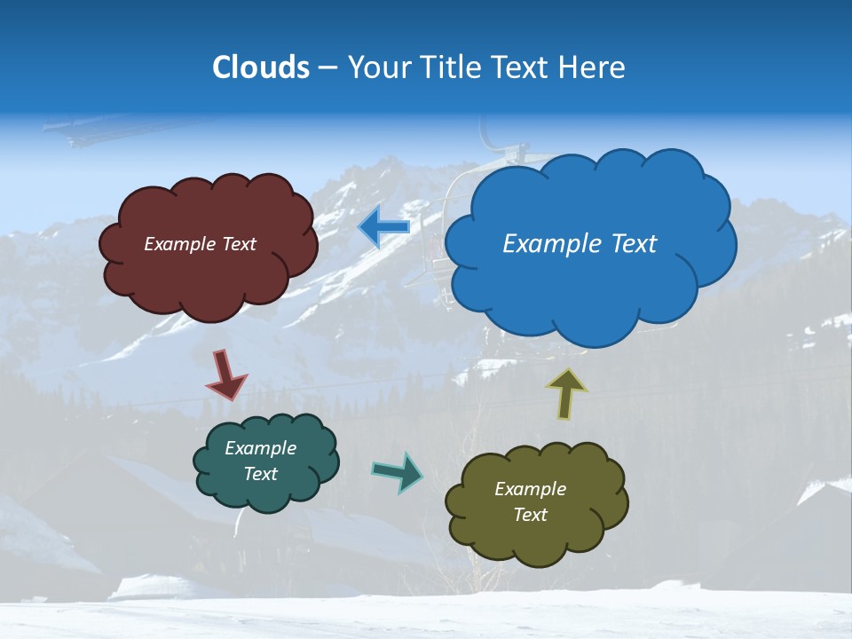 A Group Of People Riding A Ski Lift Over A Snow Covered Mountain PowerPoint Template