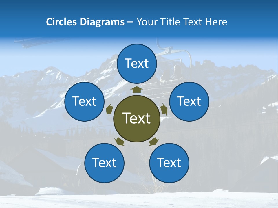 A Group Of People Riding A Ski Lift Over A Snow Covered Mountain PowerPoint Template